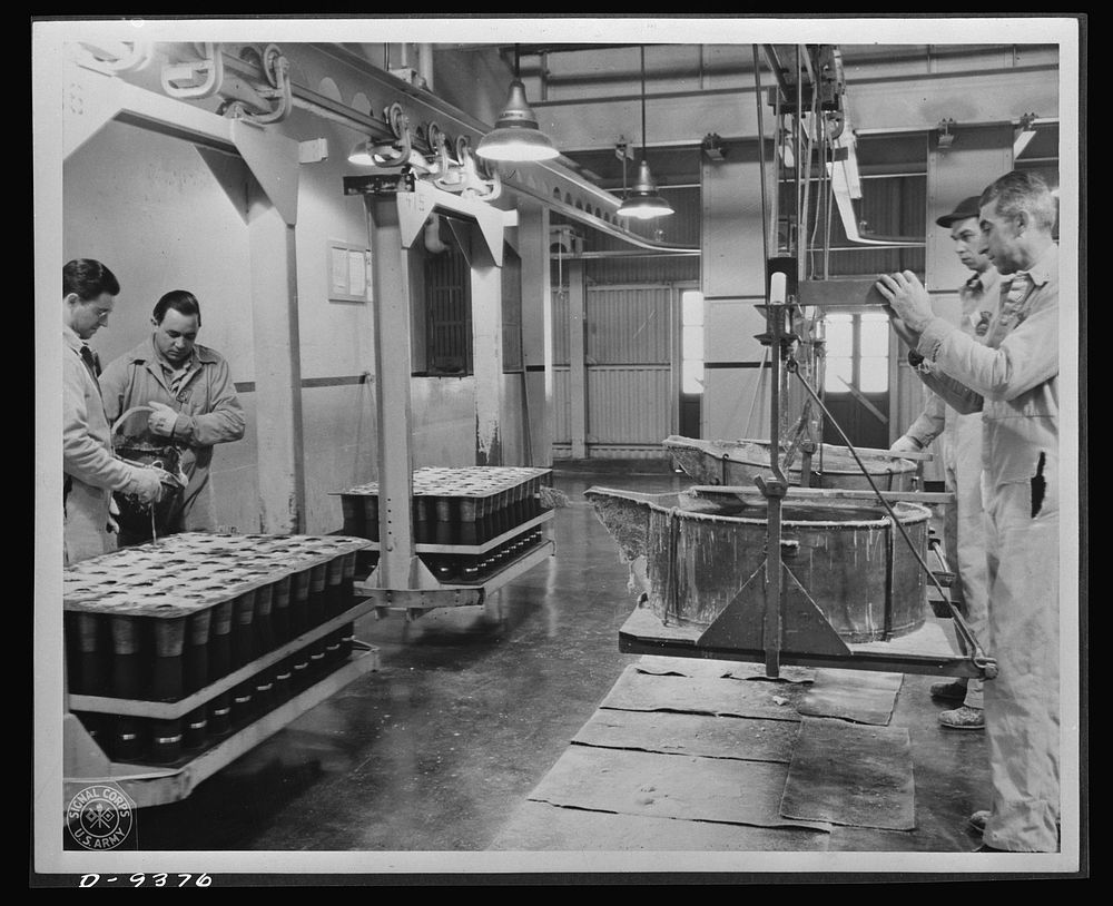 Production. Shell loading. Molten TNT is poured into 75 mm. shells at a large Midwest loading plant. Shells from 20 mm. to…
