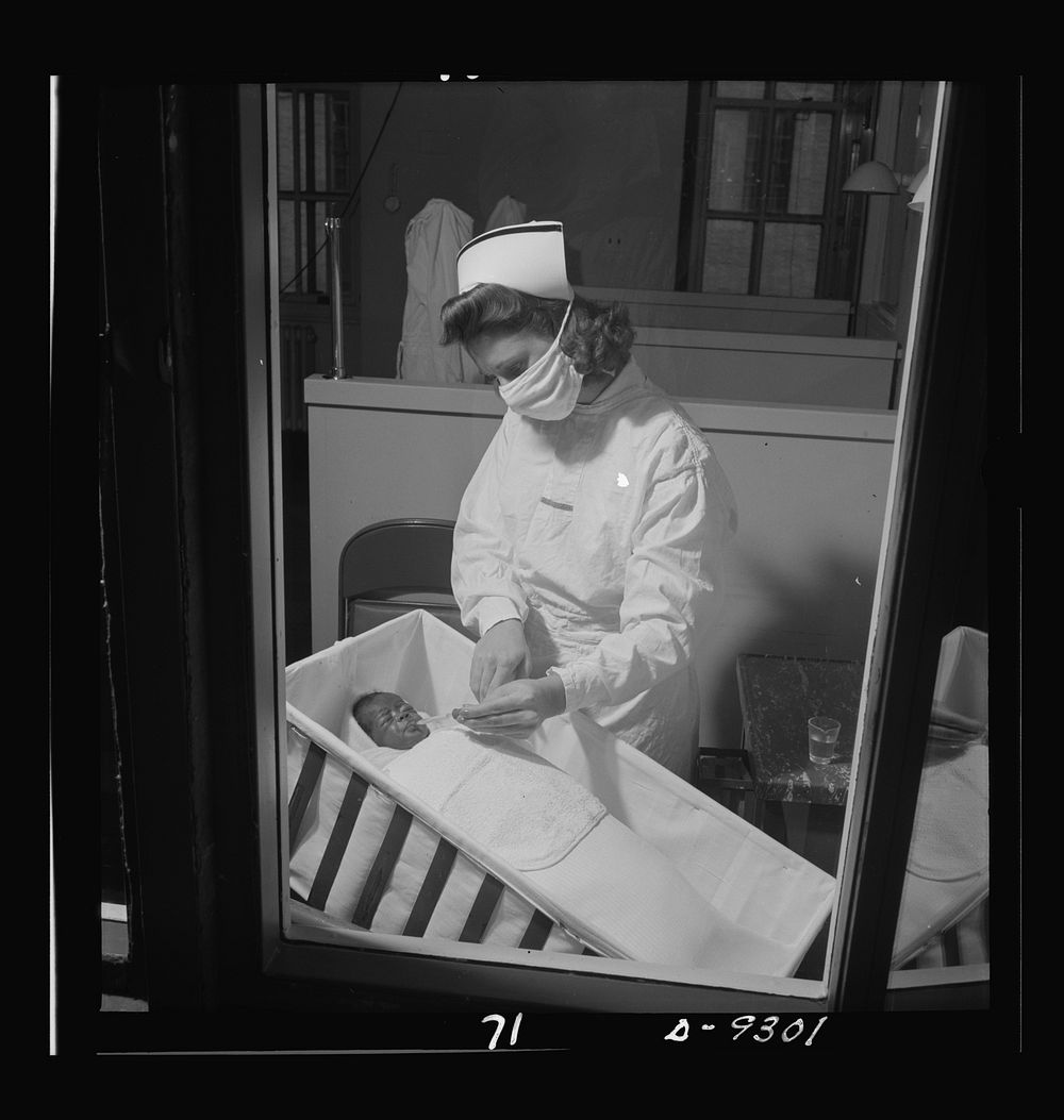 Nurse training. Too weak to be fed by normal methods, this infant is given his dinner by eye dropper. Sourced from the…