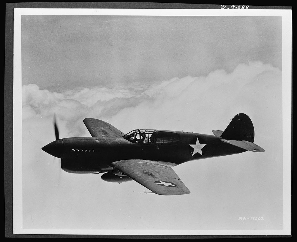 Planes in flight. The P-40 single-engine fighter plane--which the British have used in its various models as the "Tomahawk,"…
