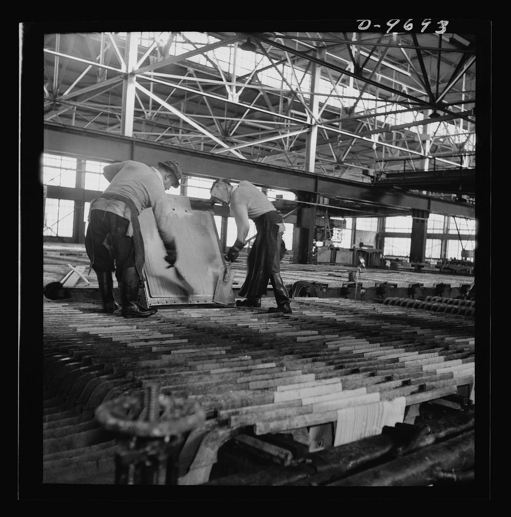 Production. Copper (refining). Sheets of copper produced by electrolysis at a large refining operation. These will be melted…