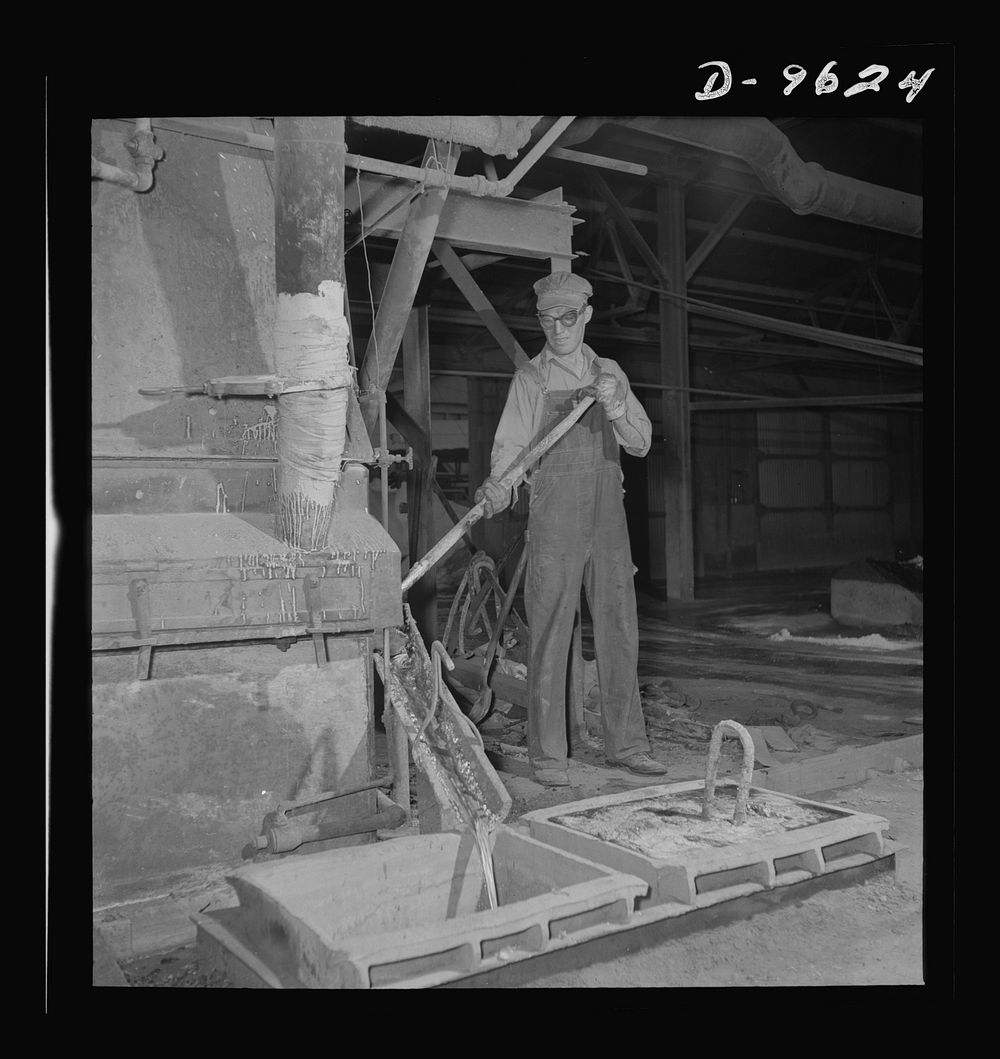 Production. Zinc. A stream of molten zinc flows from the furnace at a large smelting operation. From the Eagle-Picher plant…