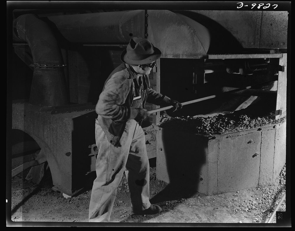 Production. Copper. Tapping copper slag at the Garfield, Utah smelter of the American Smelting and Refining Company. This…