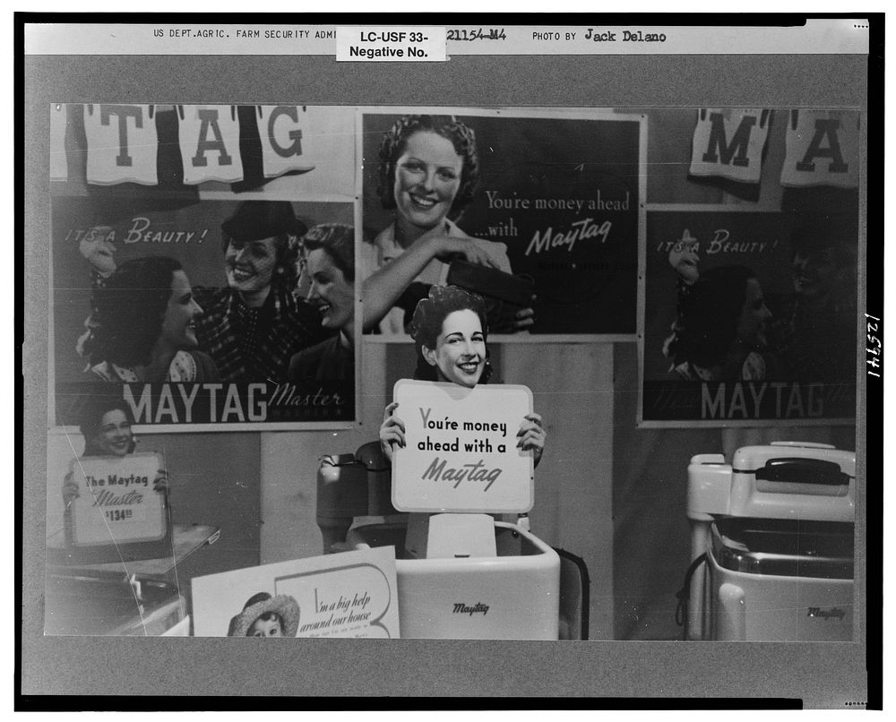 The Maytag exhibit at the Champlain Valley Exposition, Essex Junction, Vermont. Sourced from the Library of Congress.