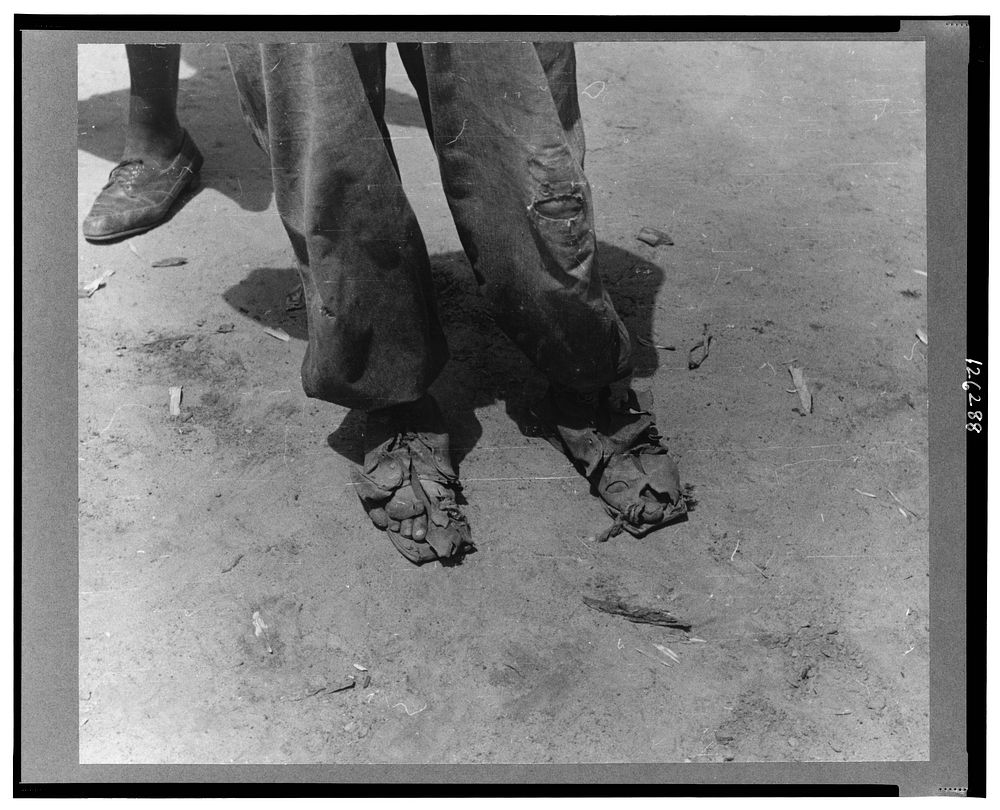 Shoes of a tenant farmer near Columbia, South Carolina. Sourced from the Library of Congress.