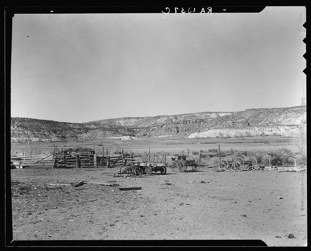 Desert mountains surround Escalante, Utah. Sourced from the Library of Congress.