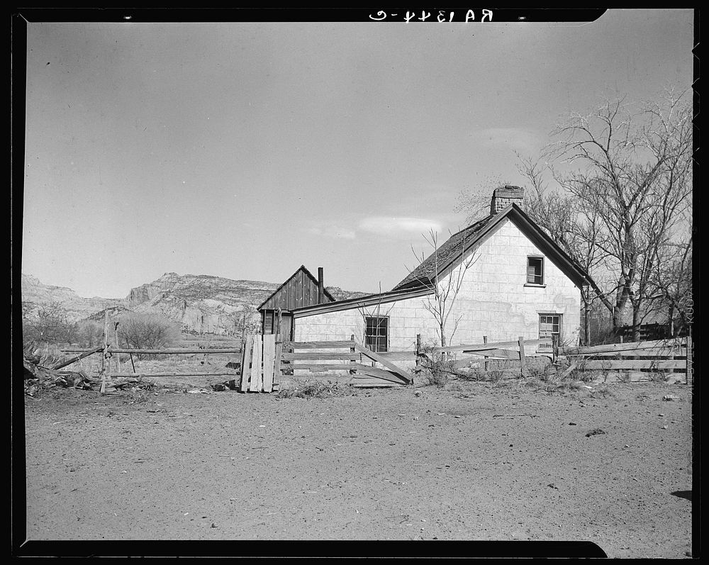 Mormon village home. Escalante, Utah. Sourced from the Library of Congress.