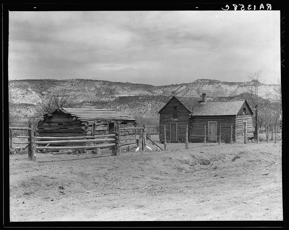 A home after the Utah pattern. Escalante, Utah. Sourced from the Library of Congress.