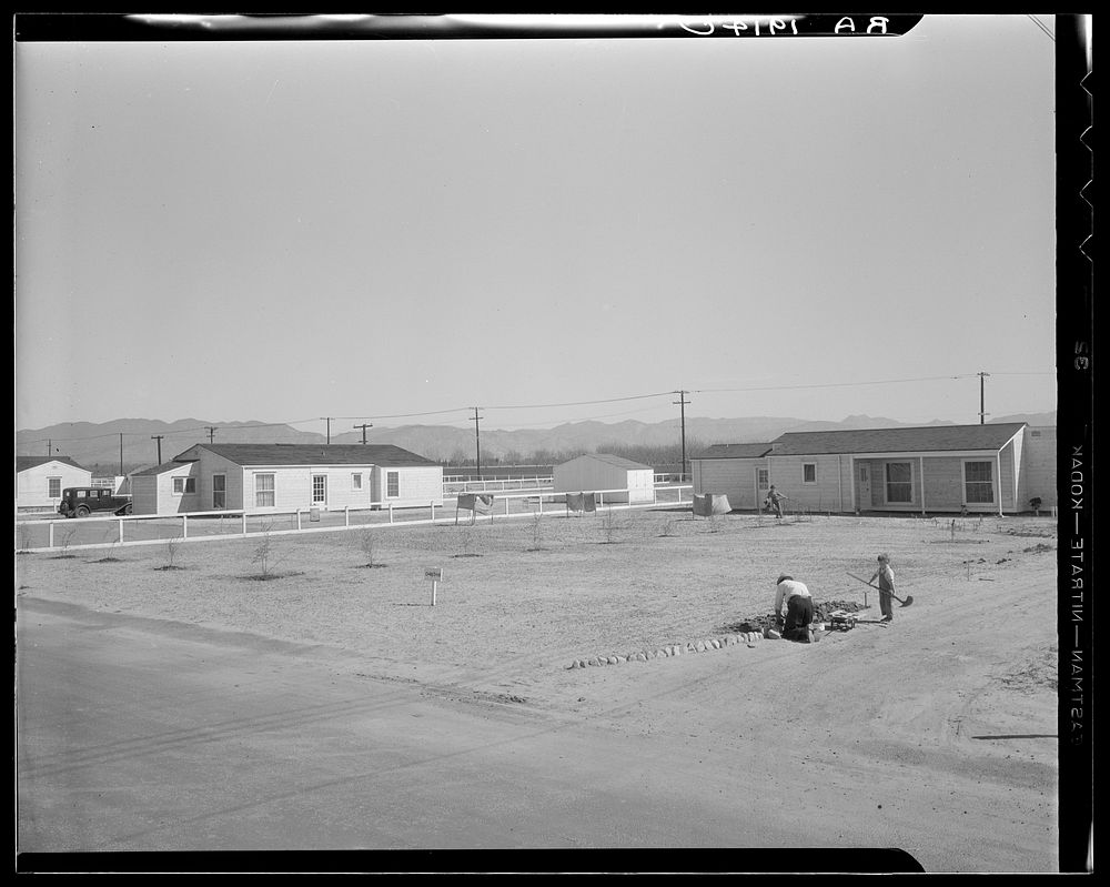 San Fernando federal subsistence homesteads. Forty homes all occupied, each with nearly an acre land. Average yearly income…
