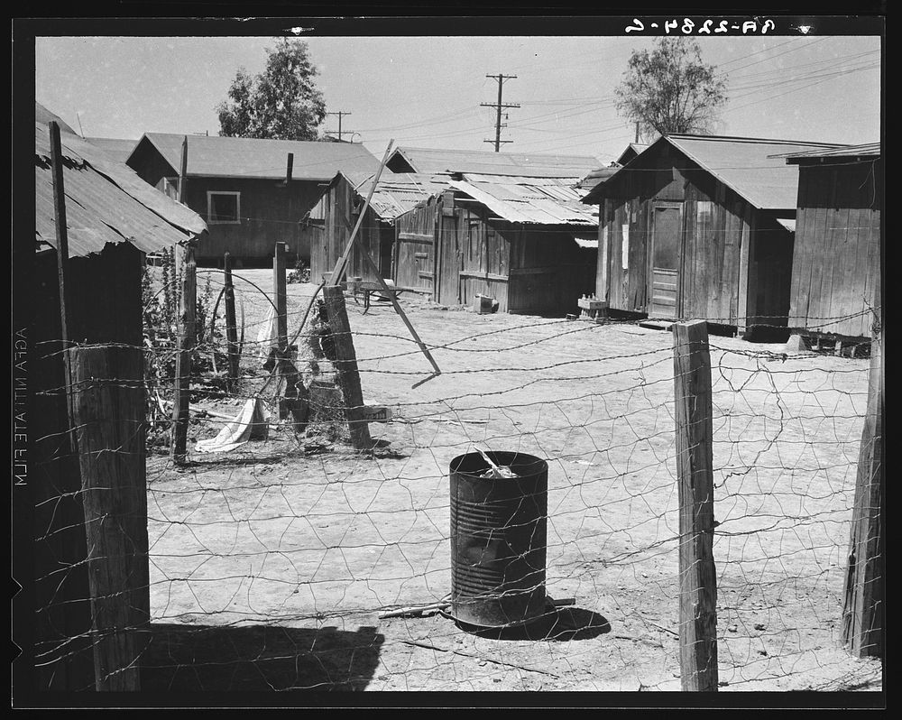 Homes of Mexican field laborers. Brawley, Imperial Valley, California. Sourced from the Library of Congress.
