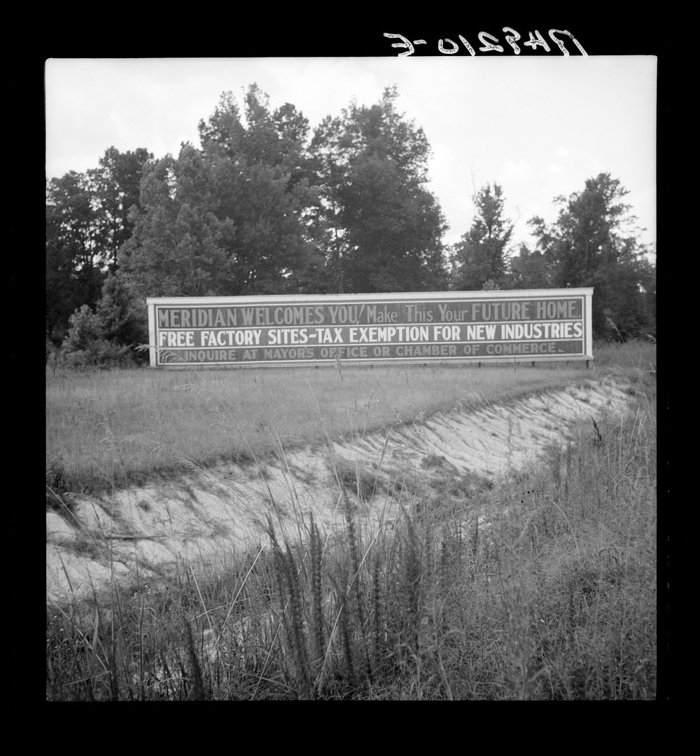 Note on industrialization of the South. Meridian, Mississippi. Sourced from the Library of Congress.
