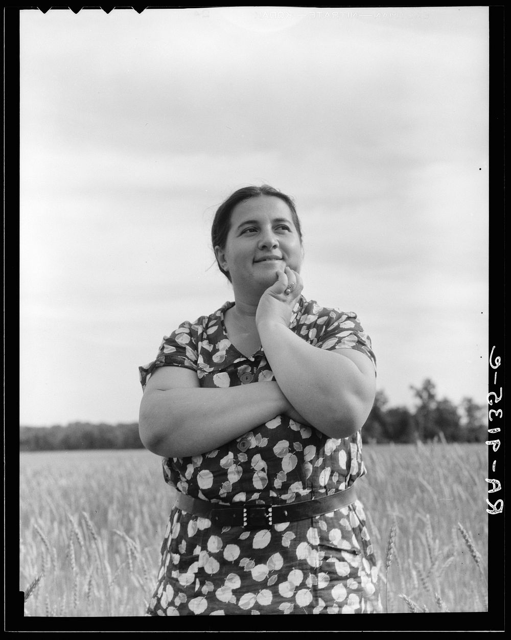 Hightstown, New Jersey. Jewish-American farm mother, Mrs. Cohen, wife of the farm manager by Dorothea Lange