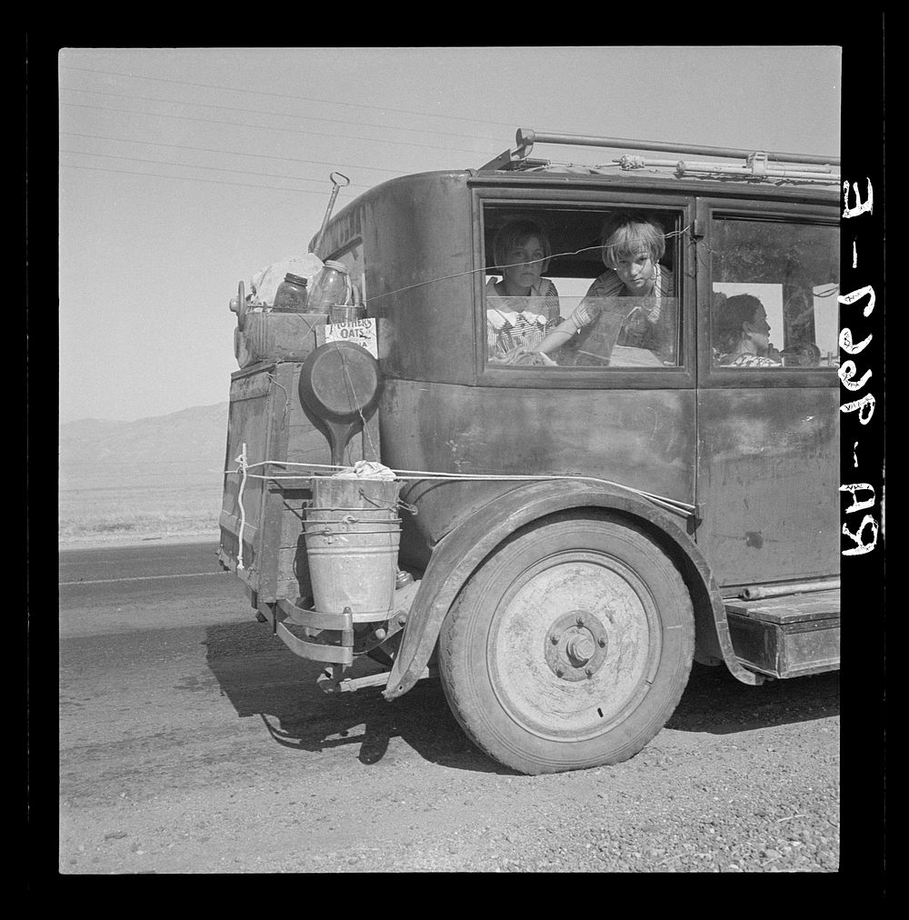 Drought refugees from Abilene, Texas, following the crops of California as migratory workers. "The finest people in this…