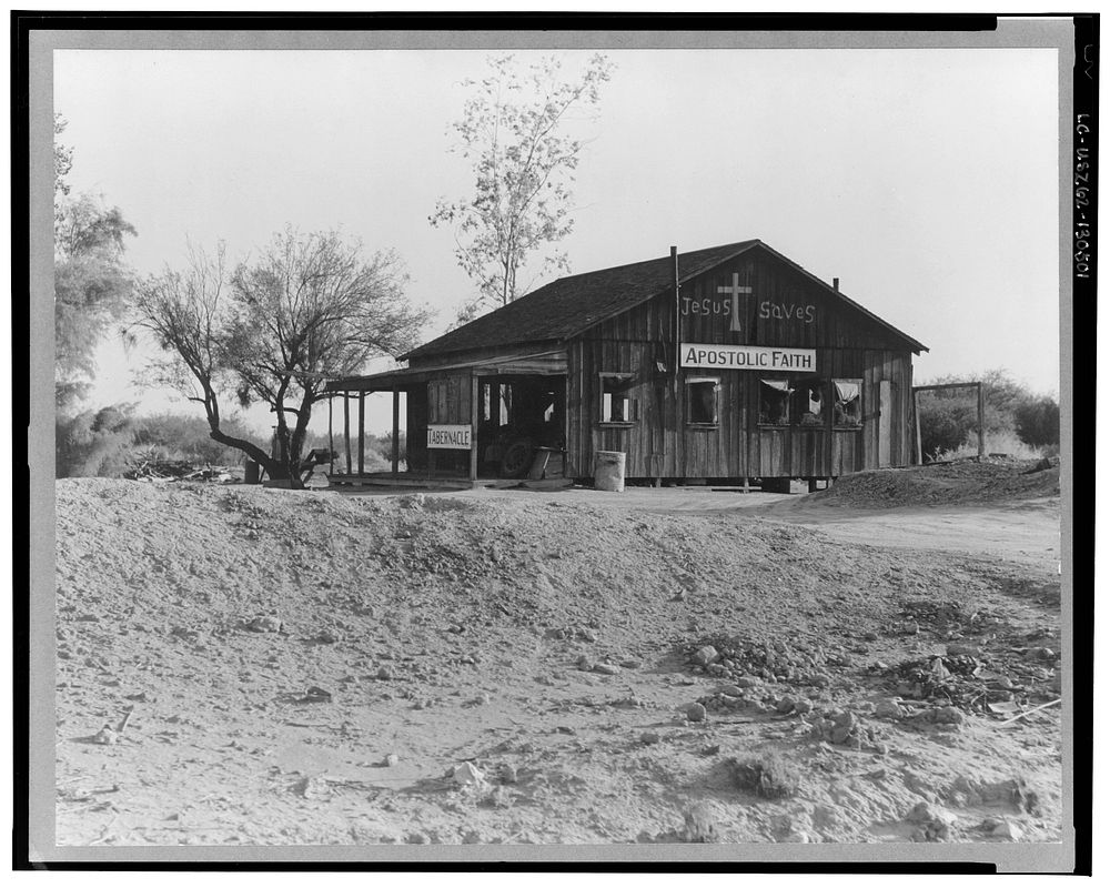 Church near Blythe, California. Sourced from the Library of Congress.