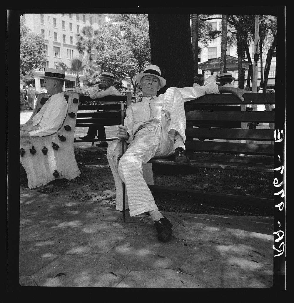 Scene in a downtown park. Jacksonville, Florida by Dorothea Lange