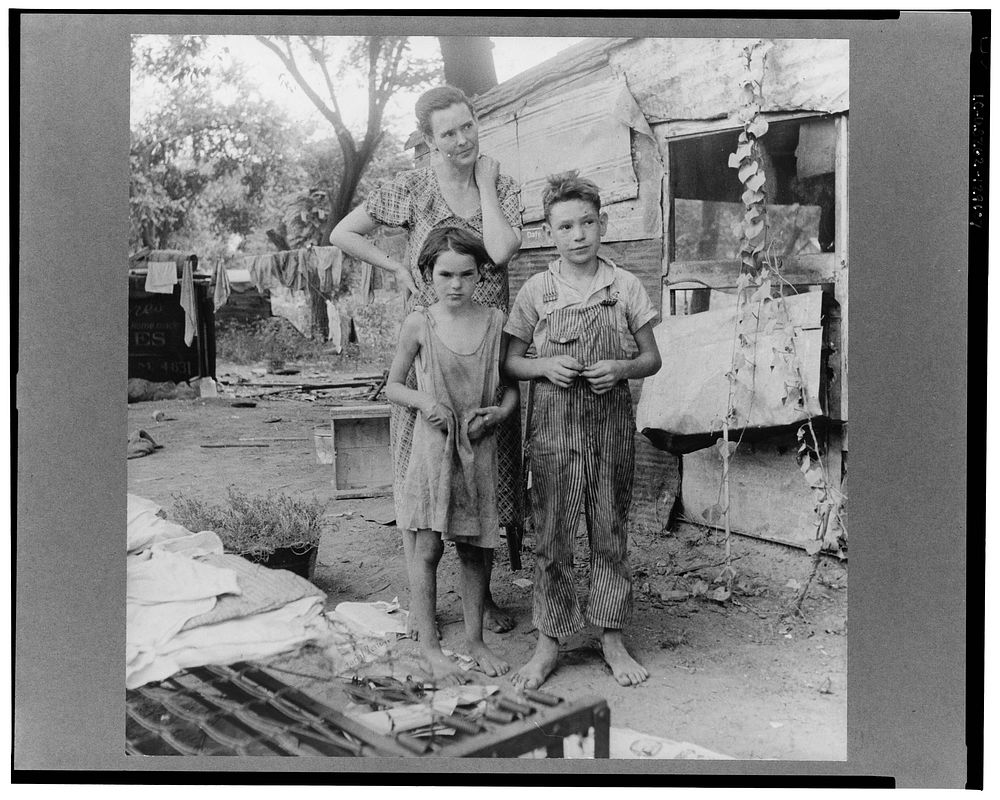 People living in miserable poverty, Elm Grove, Oklahoma County, Oklahoma. Sourced from the Library of Congress.