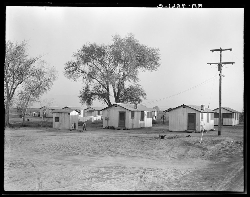 Housing for workers of the Frick Ranch, California. The condition and plan of this camp show marked influences of…