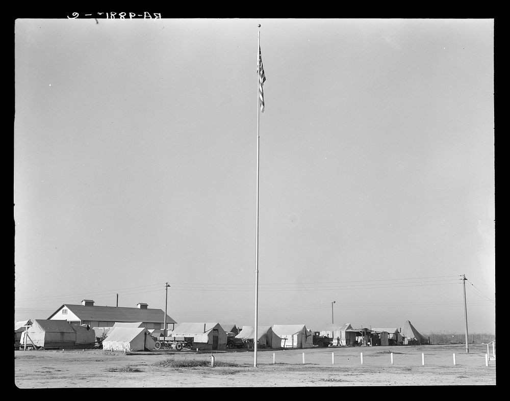 General view of Kern migrant camp, California. Sourced from the Library of Congress.