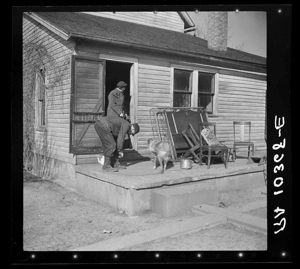 Mr. and Mrs. Shoemaker, tenant farmers, who are moving from their farm near Shadeland, Indiana by Russell Lee