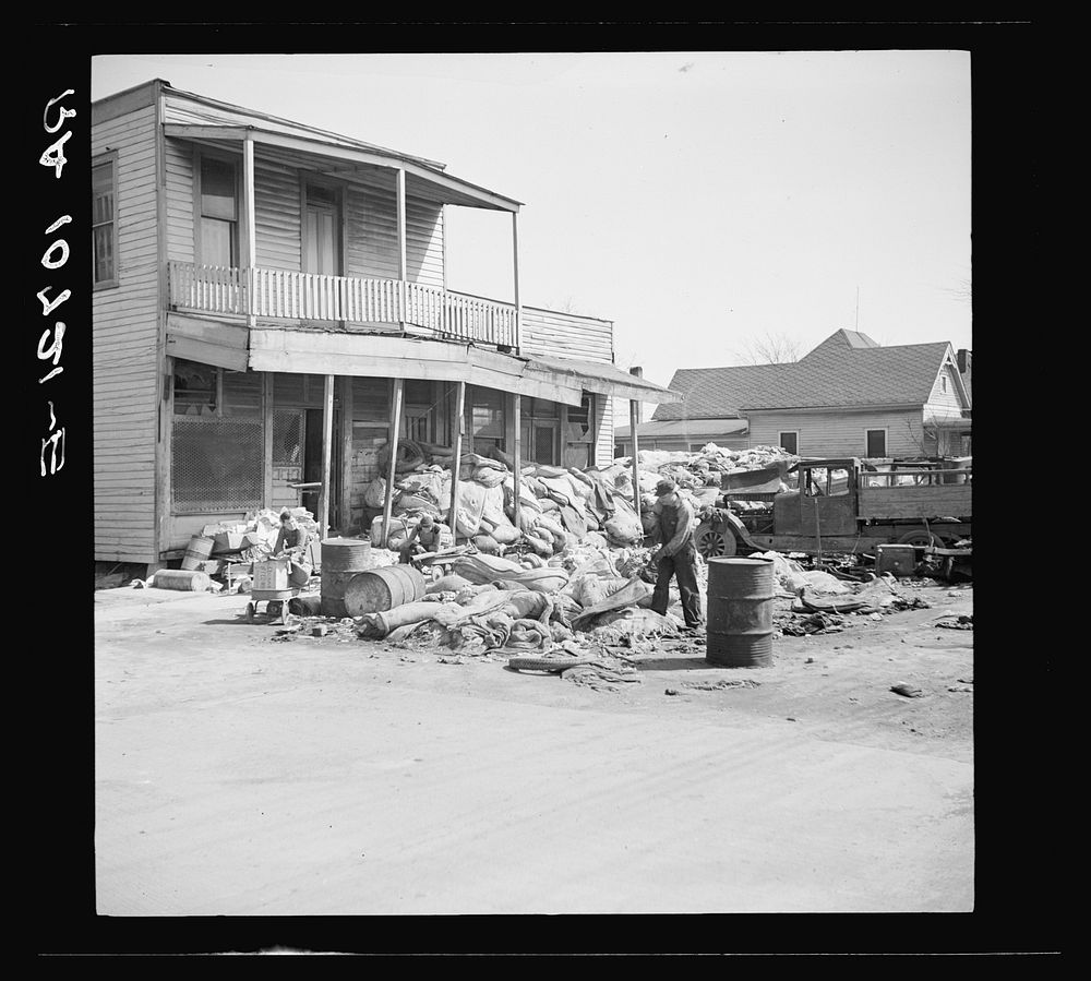 Debris from the flood in Harrisburg, Illinois by Russell Lee