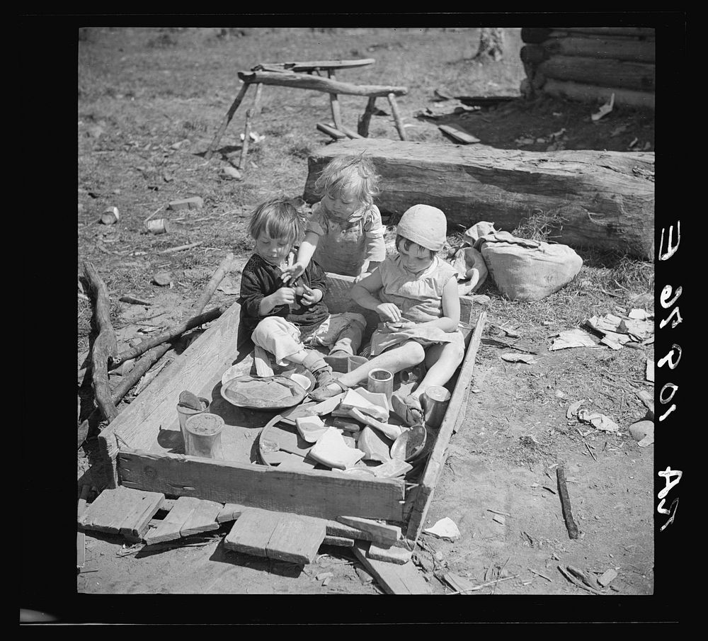 Children of Bodray family playing. Near Tipler, Wisconsin by Russell Lee