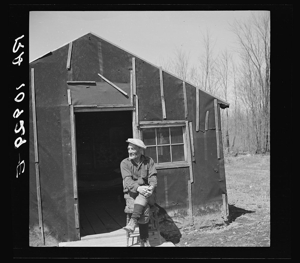 The older Mr. Gavanea, a single shacker near Gibbs City, Michigan by Russell Lee