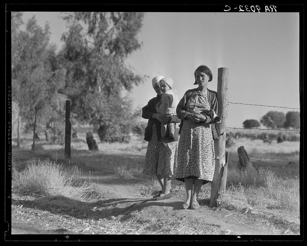 [Untitled photo, possibly related to: Pregnant migrant woman living in California squatter camp. Kern County]. Sourced from…
