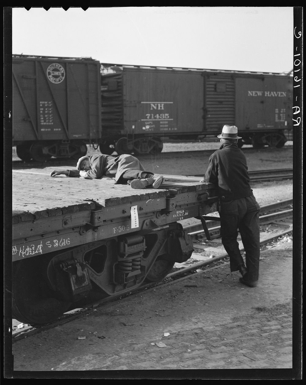 Scene in railroad yard. Sacramento, California. Sourced from the Library of Congress.