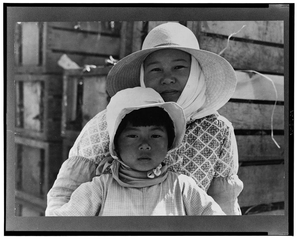 Japanese mother and daughter, agricultural workers near Guadalupe, California by Dorothea Lange