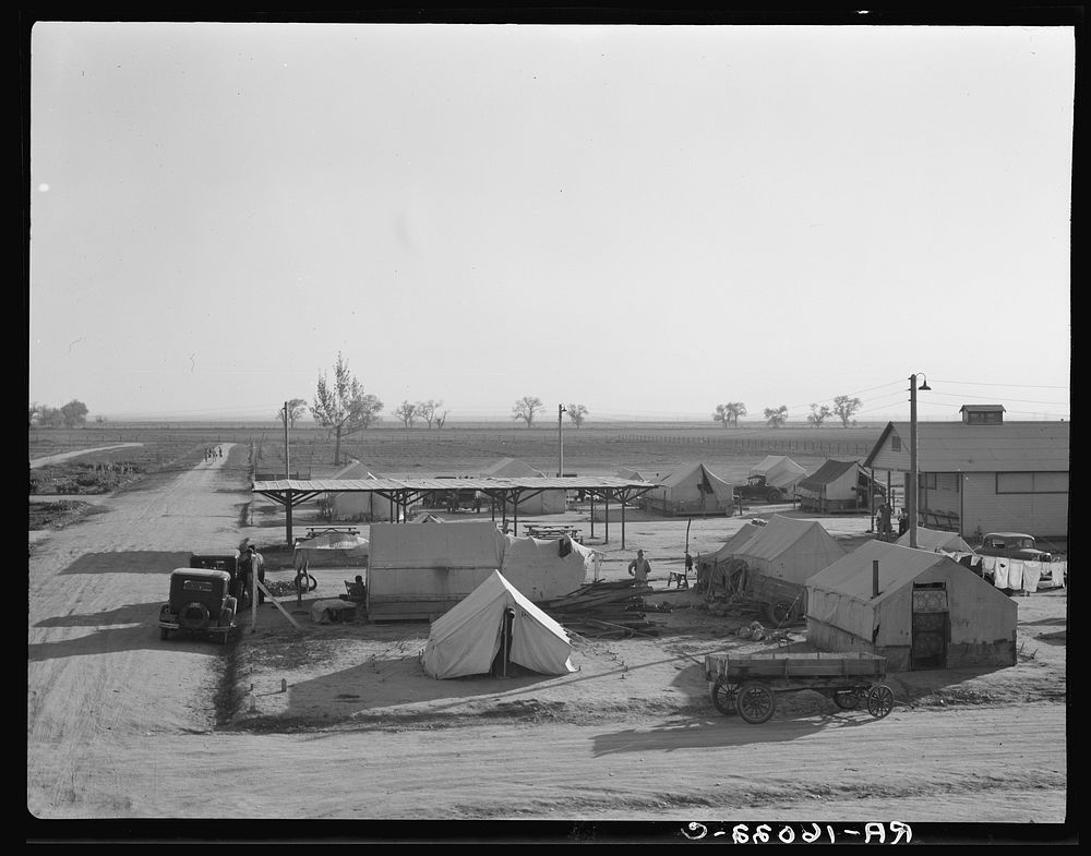 View of Kern County migrant camp. California. Sourced from the Library of Congress.