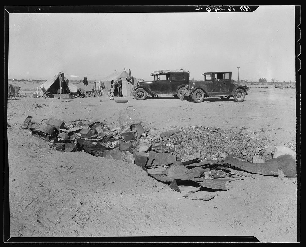Drought refugees in California near Holtville. Sourced from the Library of Congress.