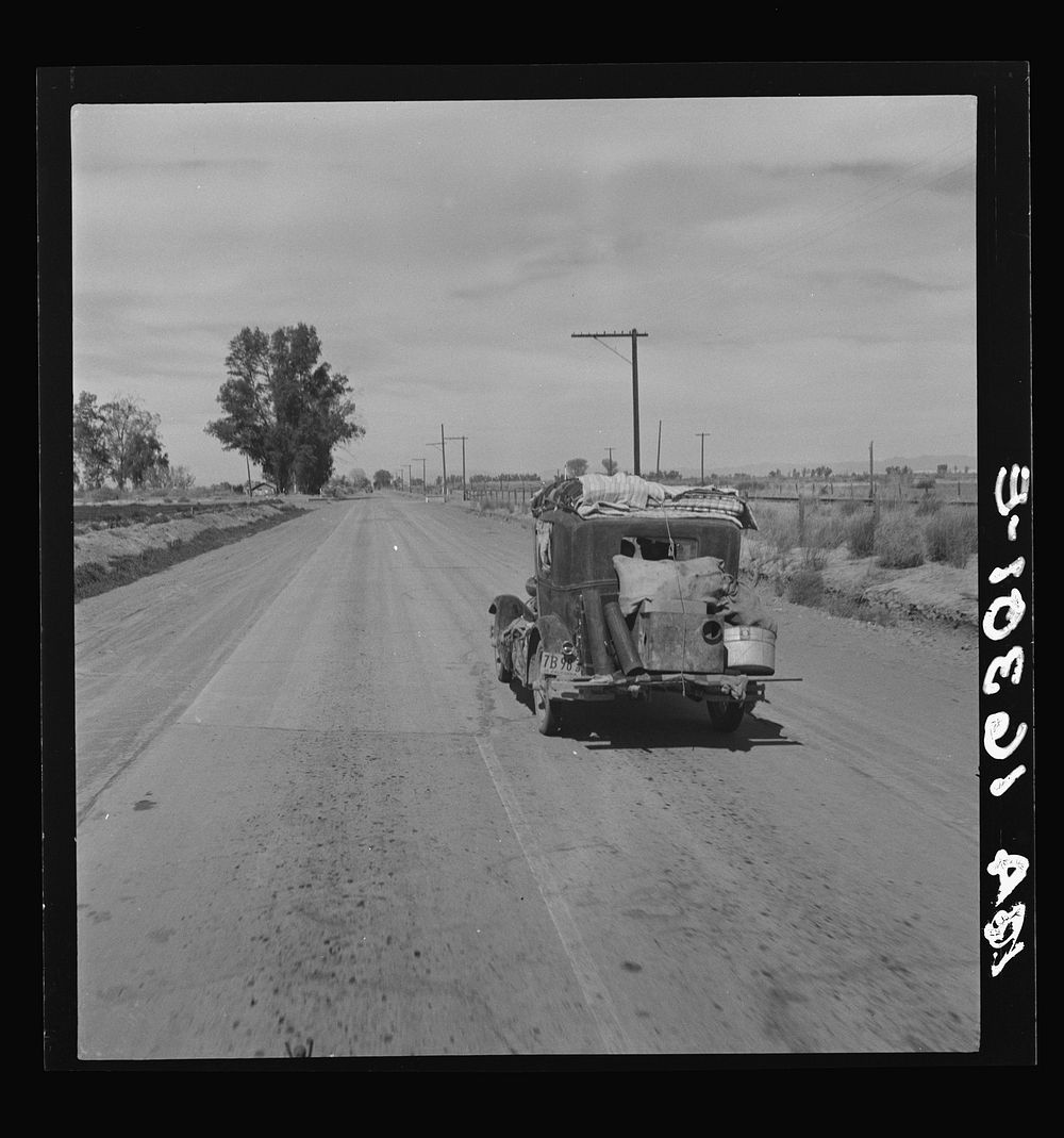 Typical of thousands of migrating agricultural laborers. California. Sourced from the Library of Congress.