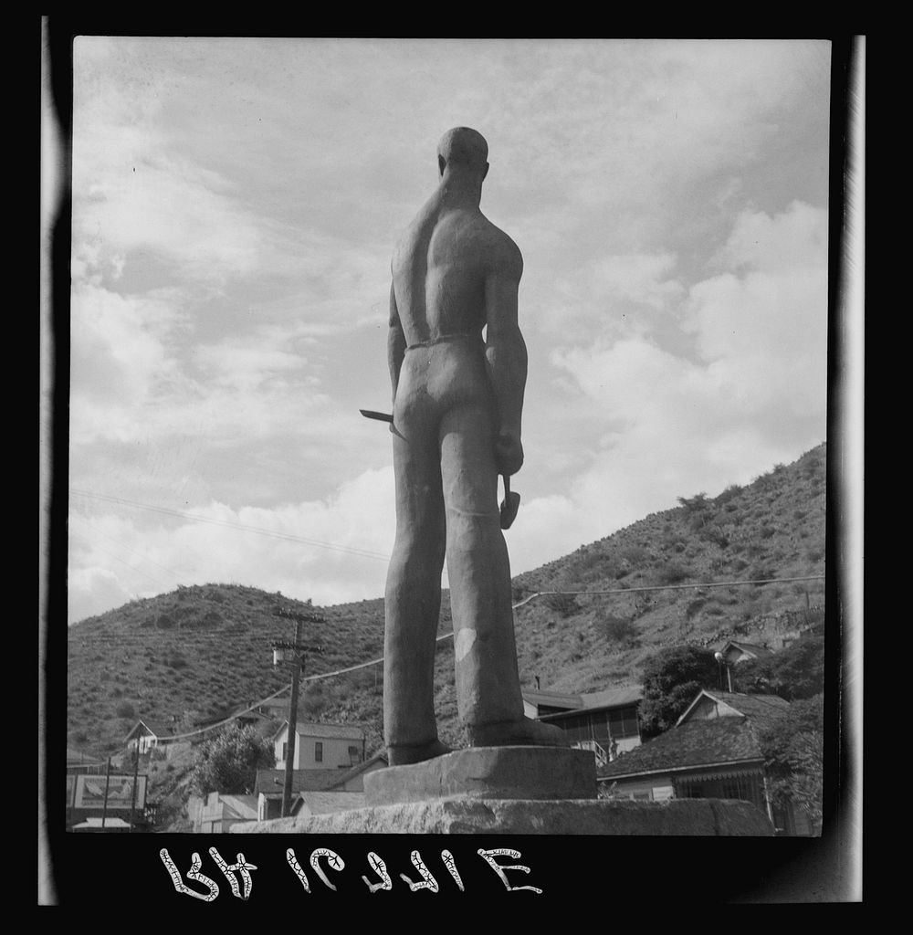 Monument dedicated to the copper miners of Arizona. Work of a local sculptor sponsored by Work Projects Administration.…