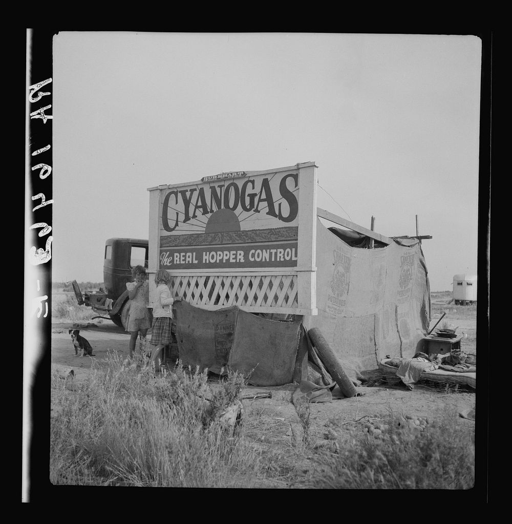 Migrant agricultural workers' home. California. Sourced from the Library of Congress.