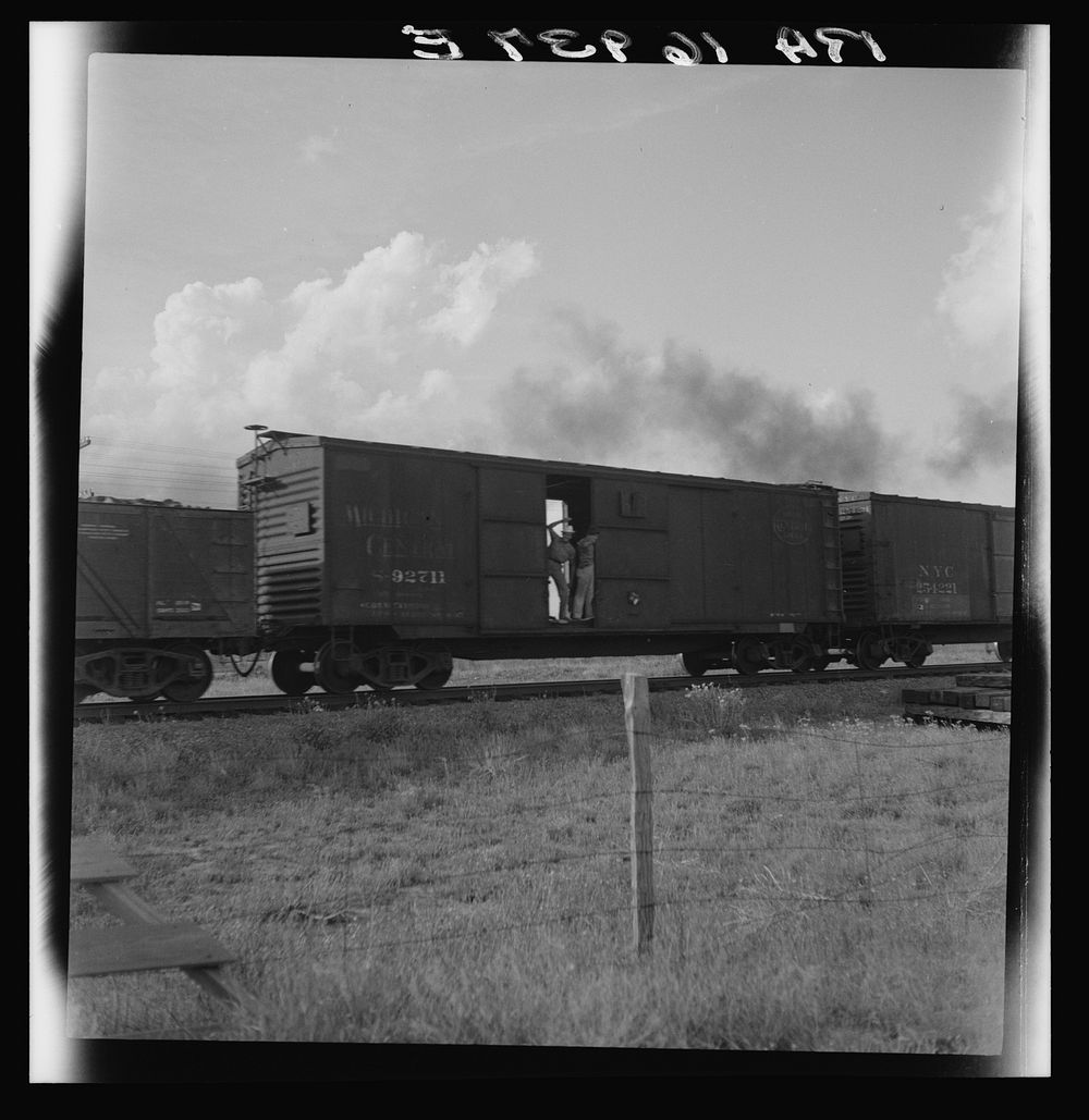 Boy riding freight. West Texas. Sourced from the Library of Congress.