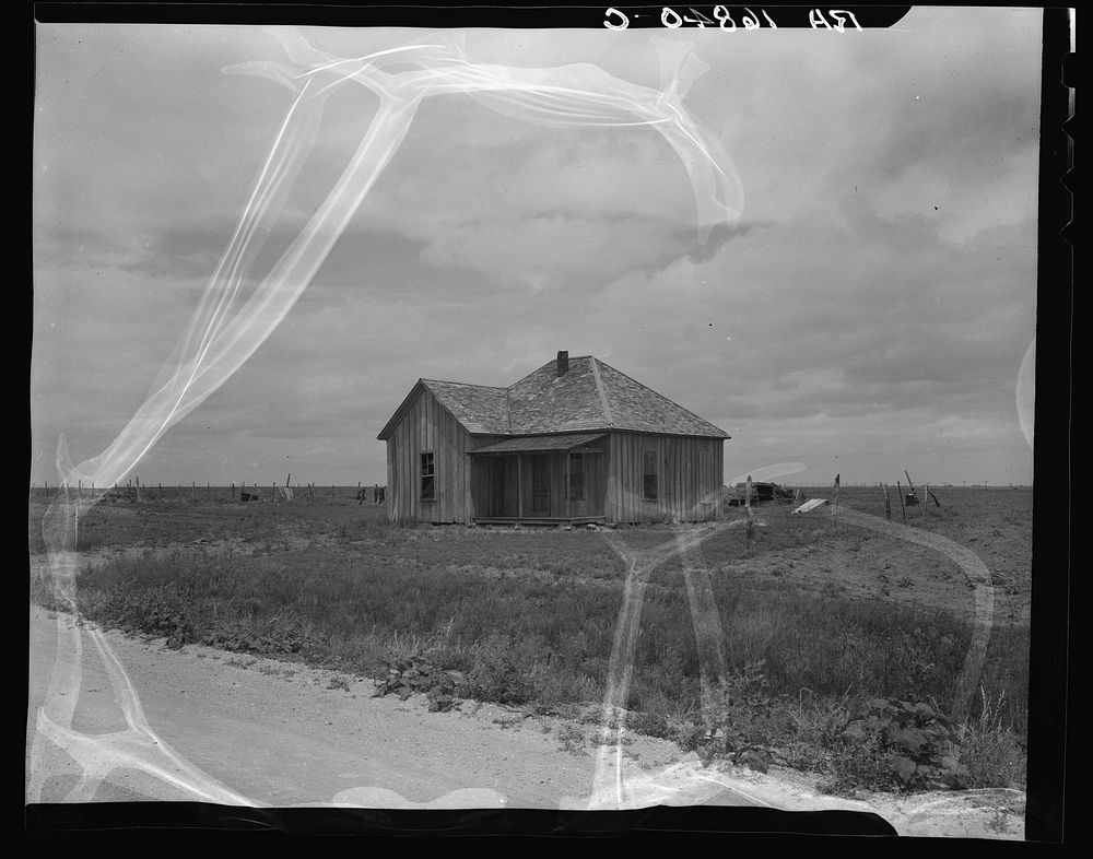 Abandoned shack of a tenant farmer near Roscoe, Texas. Sourced from the Library of Congress.