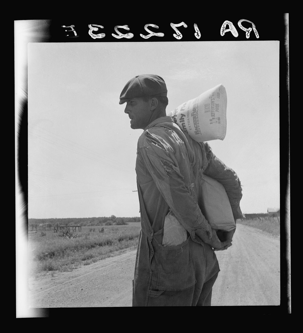 Relief client near Oil City, Oklahoma. Oil City is a source of heavy immigration to California. Carter County, Oklahoma.…