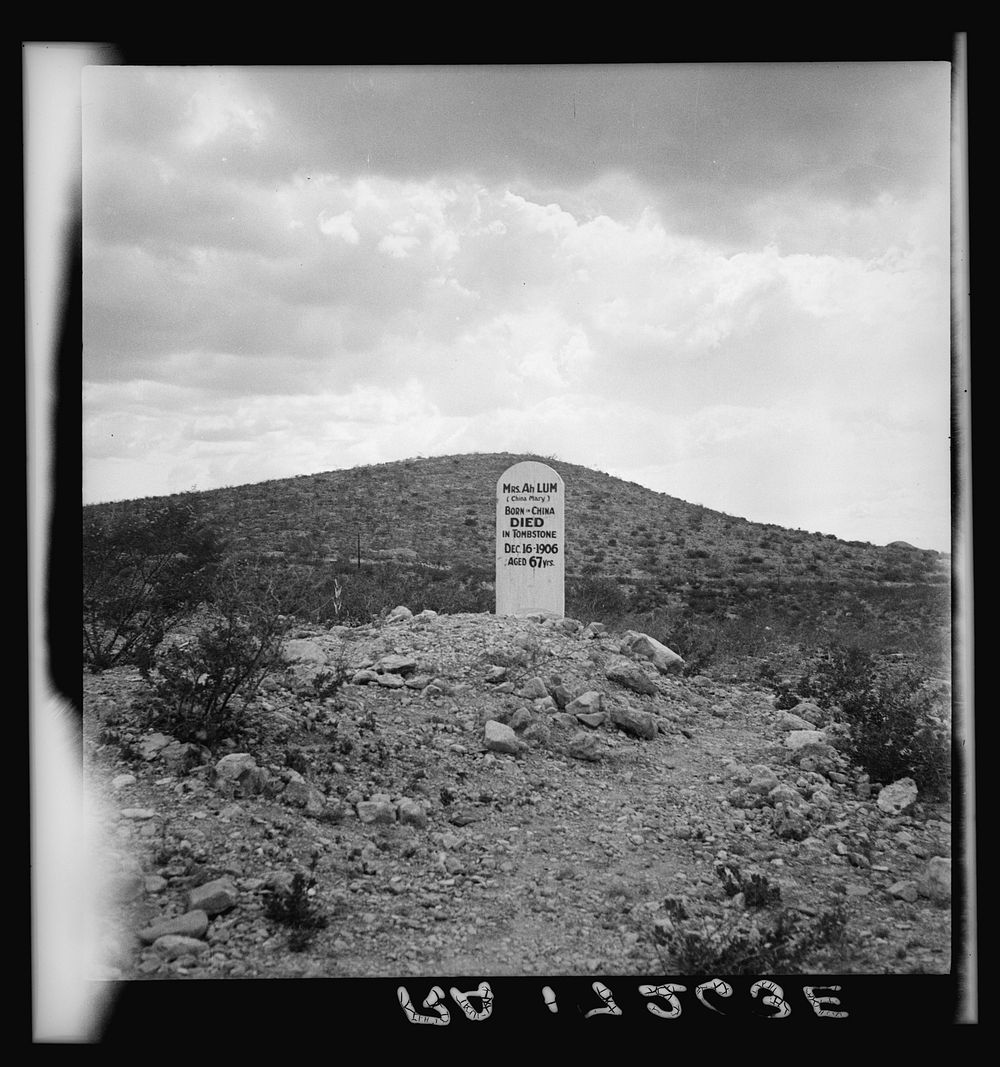 Sign near Tombstone, Arizona. Boot Hill graveyard. Sourced from the Library of Congress.