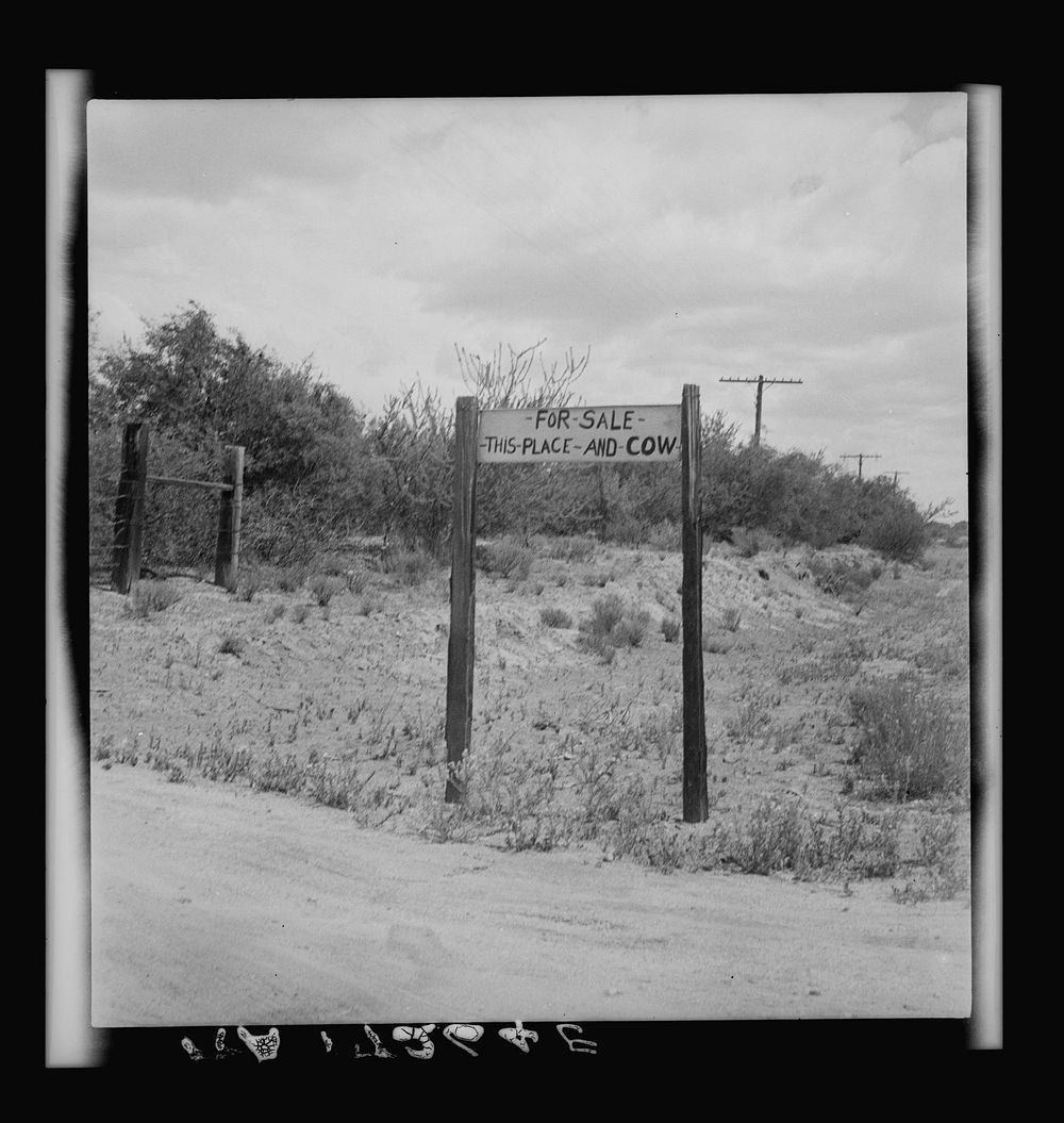 Sign near Saint David, Arizona. Sourced from the Library of Congress.