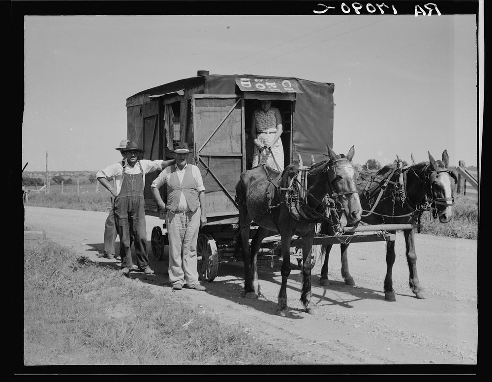 Bound for the wheat harvest. Southwestern Oklahoma. Sourced from the Library of Congress.