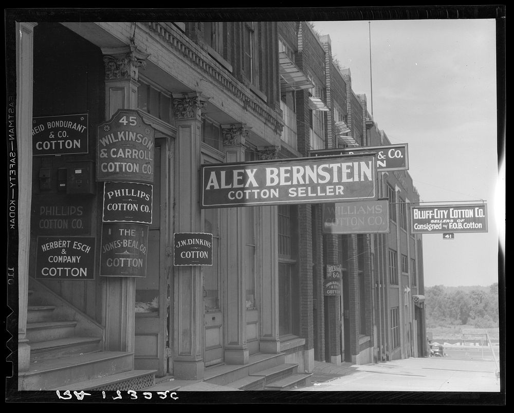 Looking down Union Avenue. Memphis, Tennessee. Sourced from the Library of Congress.