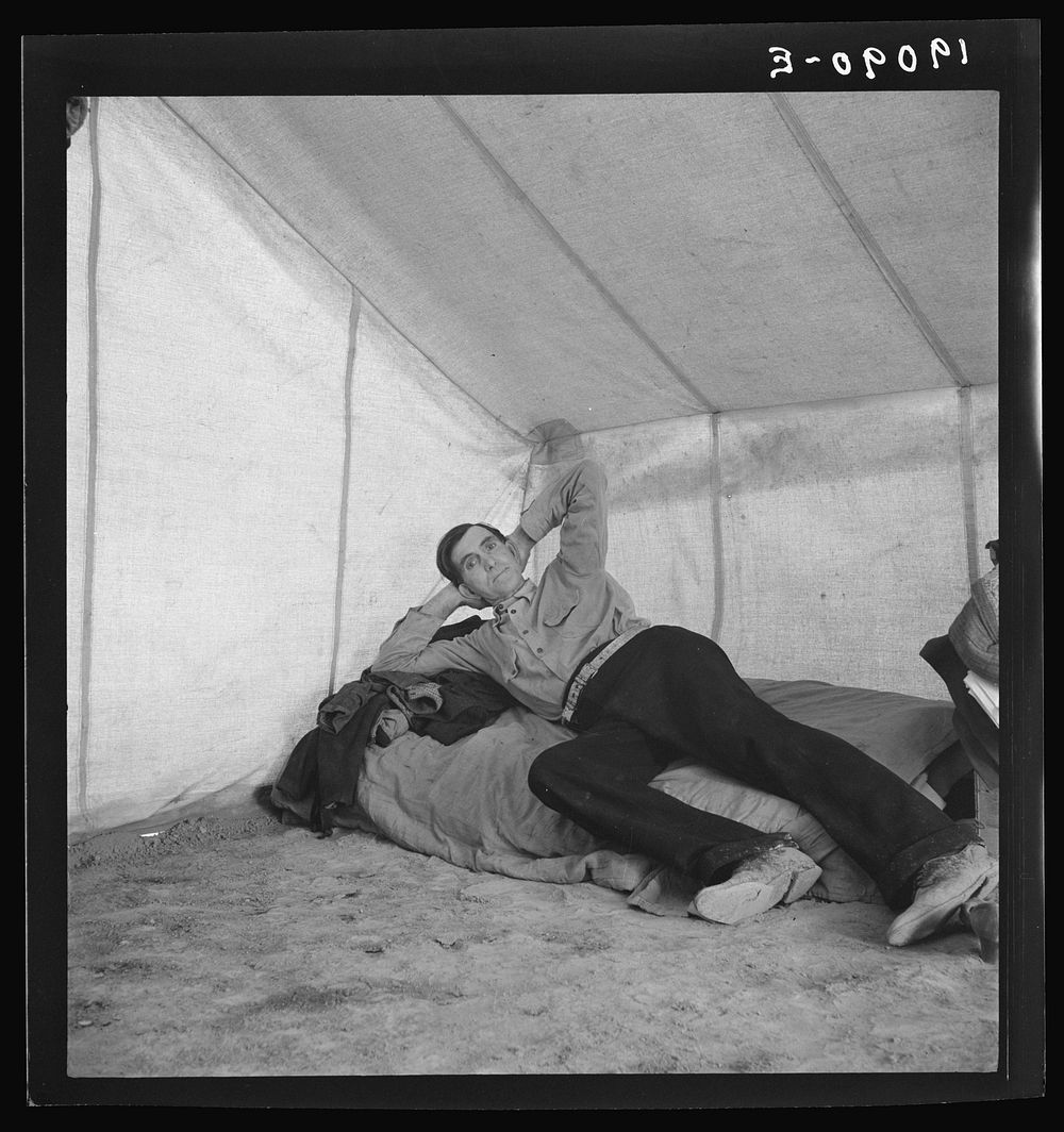 Calipatria, Imperial Valley. Sick migratory worker from Colorado in Farm Security Administration (FSA) camp. Sourced from…