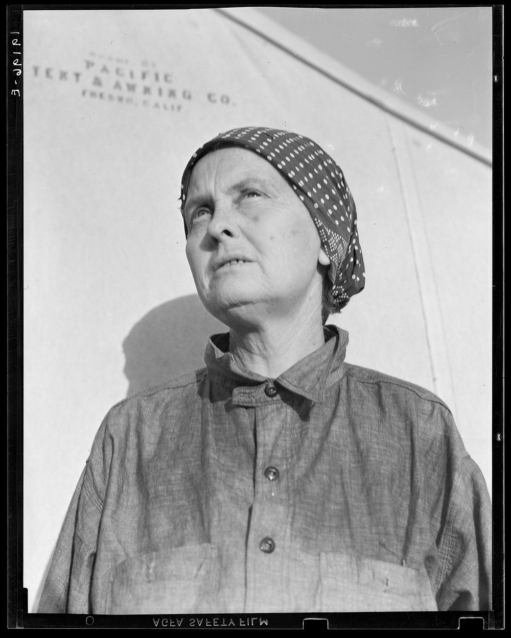 Calipatria, Imperial Valley. In FSA (Farm Security Administration) emergency migratory labor camp. Left Oklahoma December…