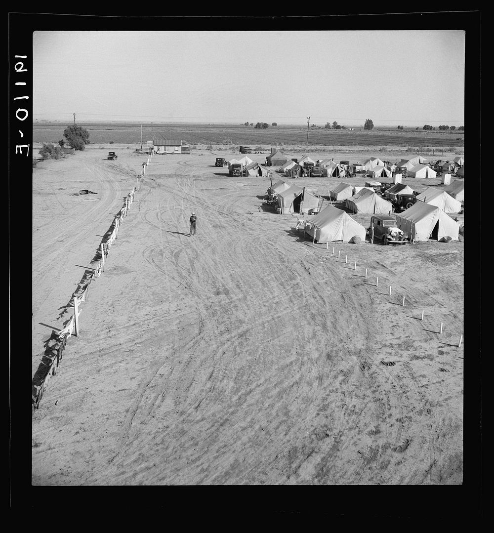 Farm Security Administration (FSA) migratory labor camp (emergency). Calipatria, Imperial Valley, California. Sourced from…
