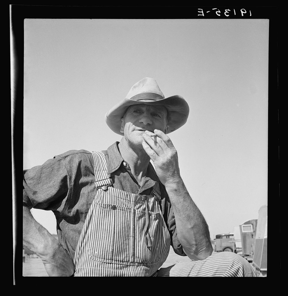 [Untitled photo, possibly related to: Nebraska farmer come to pick peas. Near Calipatria, California]. Sourced from the…