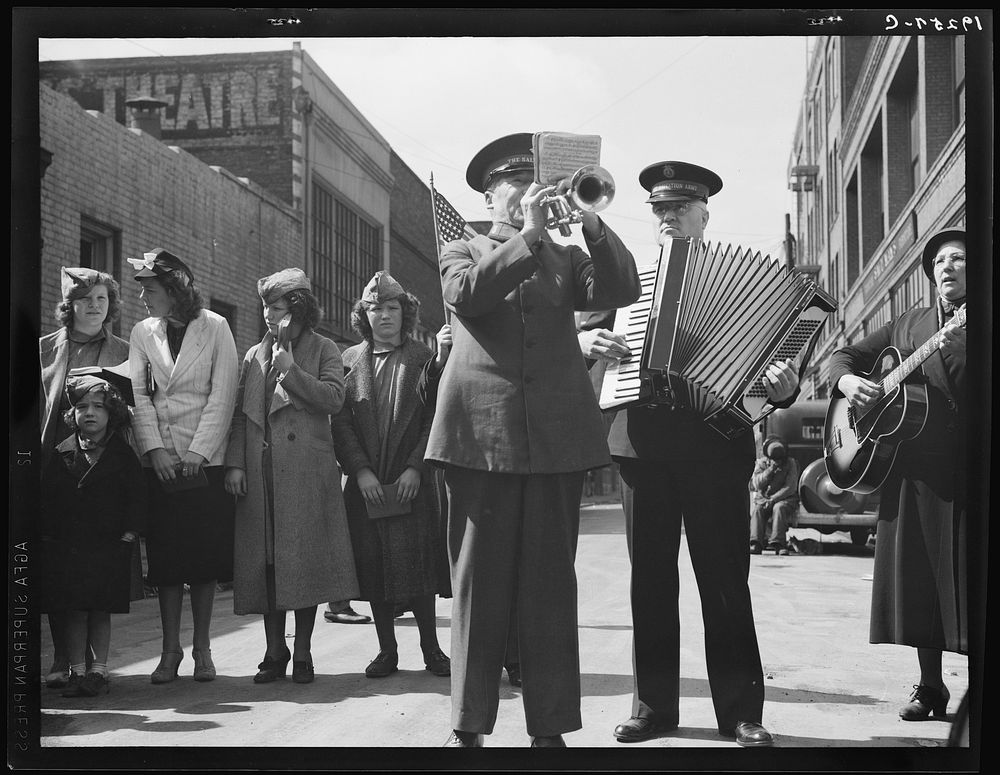 [Untitled photo, possibly related to: Trio. Salvation Army, San Francisco, California]. Sourced from the Library of Congress.