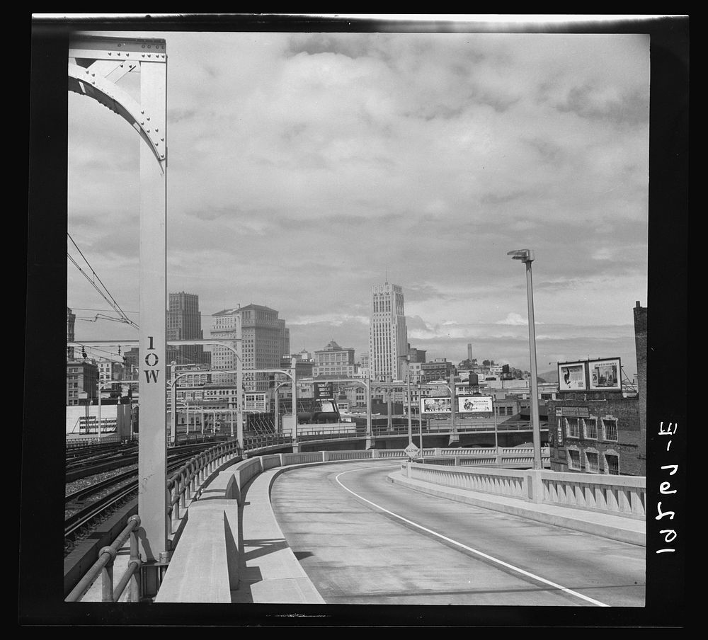 April. The city of San Francisco, California. Seen from the first street ramp of the San Francisco Oakland Bay Bridge.…