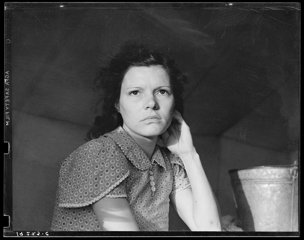 One of migratory family in Farm Security Administration (FSA) labor camp. Calipatria, Imperial Valley, California by…