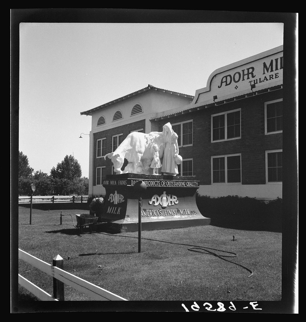 Outskirts of Tulare. On U.S. 99. See general caption. Highway sculpture. California. Sourced from the Library of Congress.