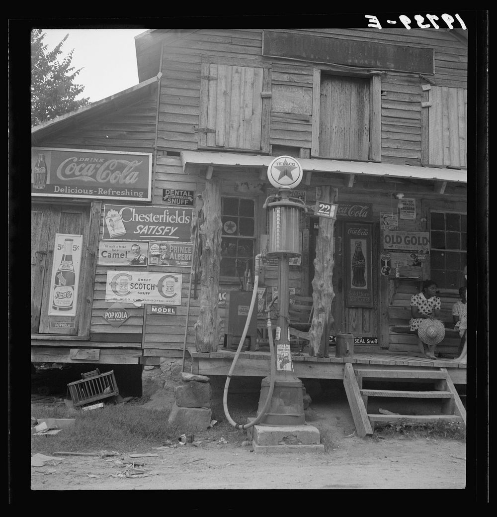 [Untitled photo, possibly related to: Daughter of white tobacco sharecropper at country store. Person County, North…