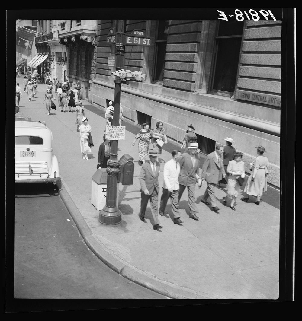 [Untitled photo, possibly related to: Traffic on Fifth Avenue approaching 57th Street on a summer afternoon. New York City].…